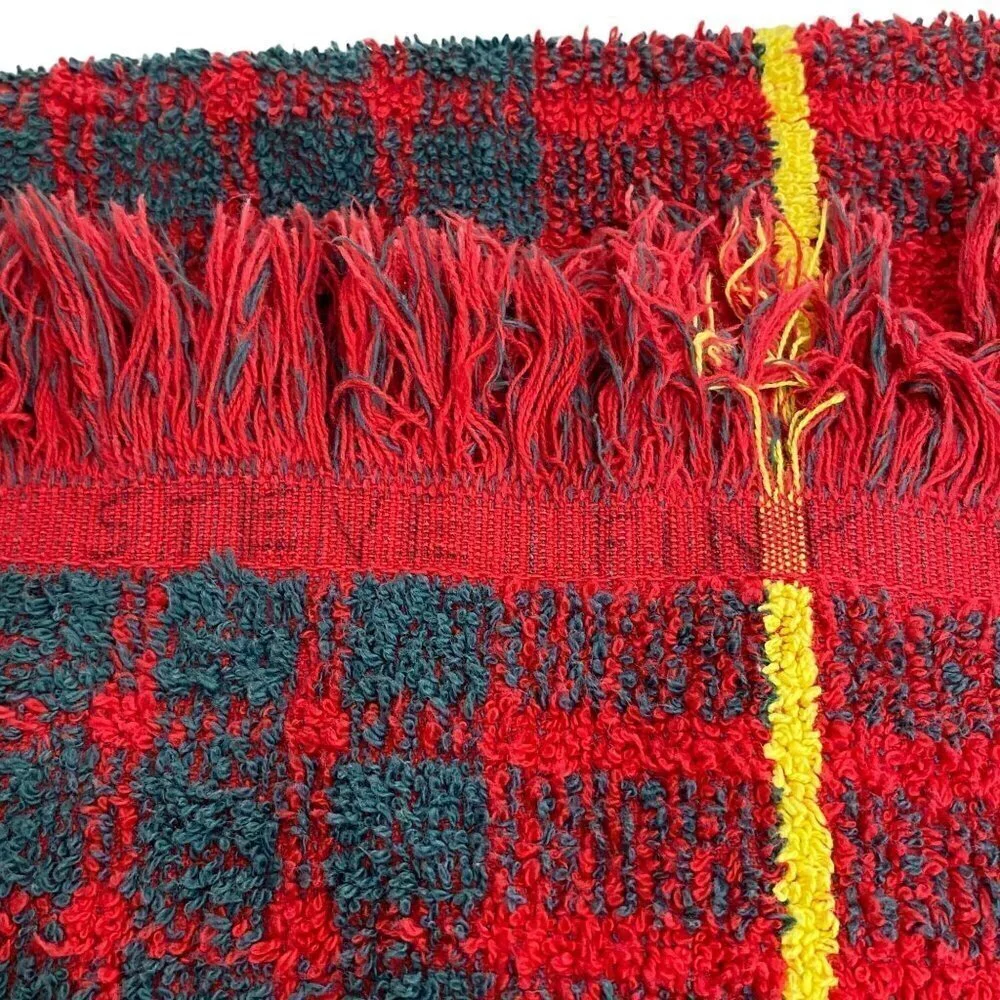 Vintage Plaid Towel Finley's Made in Scotland Holiday Red Green 21x38